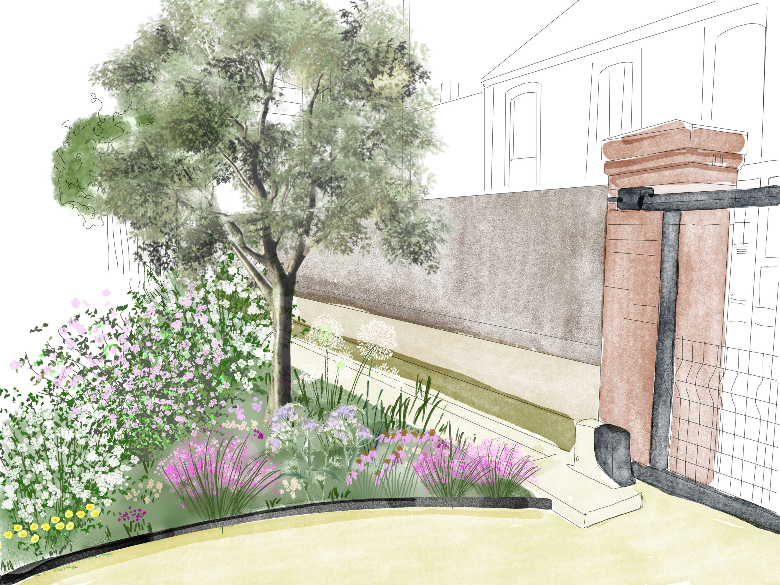 🎨 Croquis de nature : quand l’aquarelle donne vie aux projets de jardins